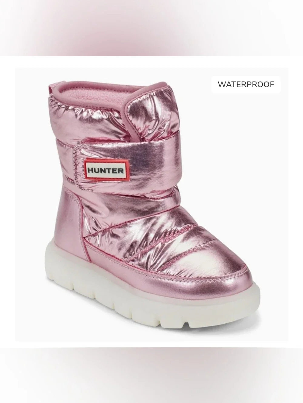 Hunter NWOB Kids' Waterproof Metallic Pink Snow Boots Size 6
